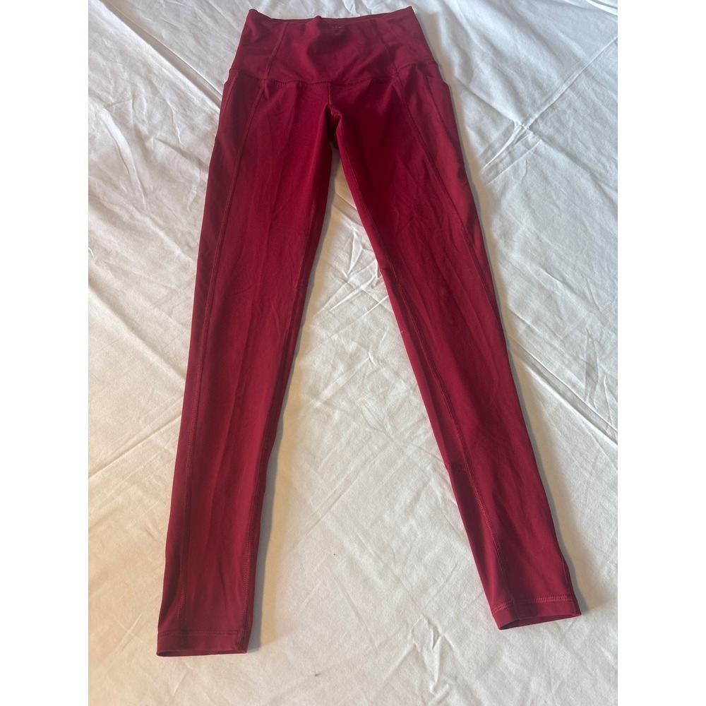 Victoria's Secret VSX Sport Leggings Womens XS Red Excellent  Rise Pocket